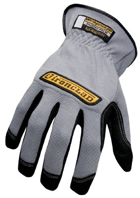 Workforce Mechanics Gloves, Synthetic Leather Palm, Nylon Back, M, Black