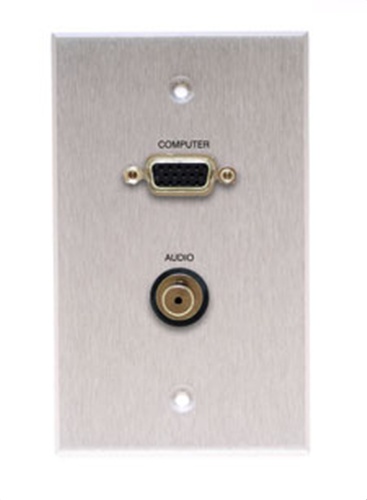 Picture of Comprehensive WP-1520-E-P-AB Single Gang Wallplate - Anodized Black - HD15- Stereo Mini - Passthru