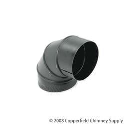 Gray Metal Products  Inc. 6-24-602-R 6 Inch  24-ga Snap-Lock Black Stovepipe 90 Deg Sectioned Adjustable Elbow -  Chimney, 73635