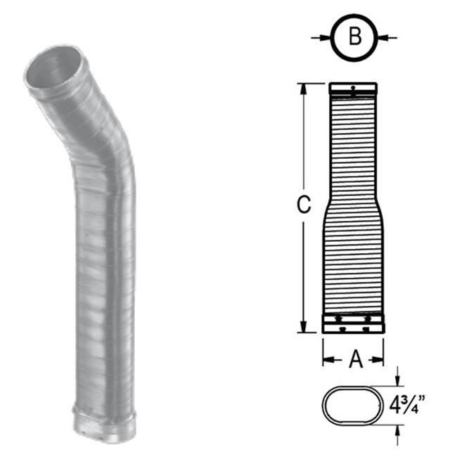 M & G Duravent 6DLR-36ORF DuraLiner 6 Inch x 36 Inch Oval-Round Flex Reline Pipe