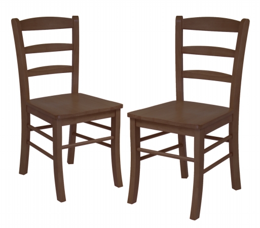 Ladder Back Chair in Anitque Walnut- Set of 2
