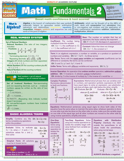 Picture of BarCharts- Inc. 9781423204251 Math Fundamentals 2