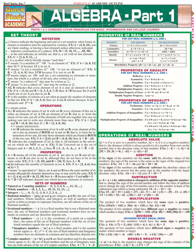 Picture of BarCharts- Inc. 9781572227354 Algebra Part 1