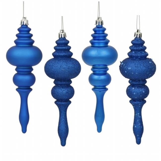 Vickerman N500202 7 in. Blue Finial 4 Finish Asst 8-Box