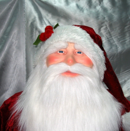 C896010 6 ft. Red Velvet Standing or Sitting Santa