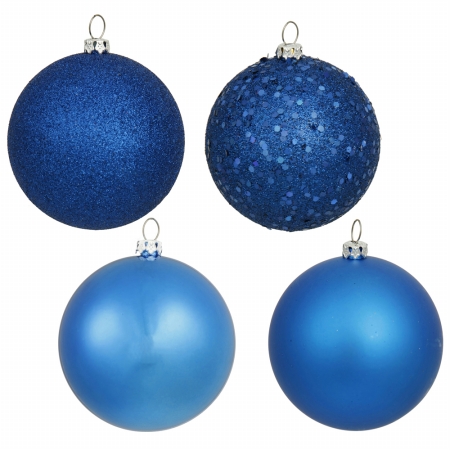 2.75 in. Blue 4 Finish Ornament Asst 20-Box