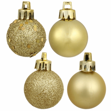 2.75 in. Gold 4 Finish Ornament Asst 20-Box