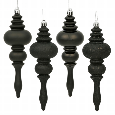 7 in. Black Finial 4 Finish Asst 8-Box - Black - 7in.