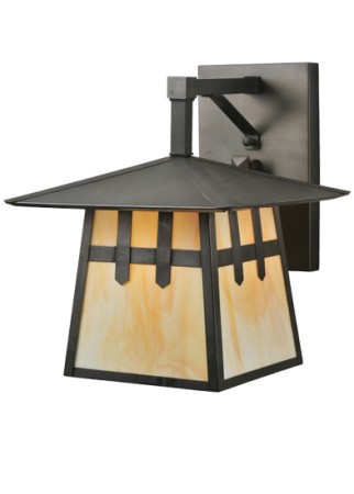 112389 12 in. W Stillwater Double Cross Mission Straight Arm Wall Sconce