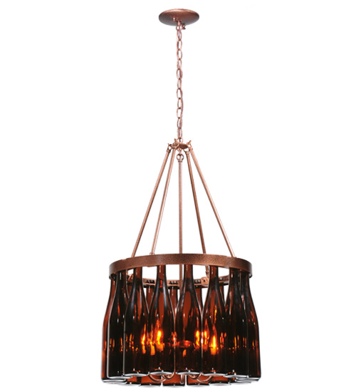 114513 19 in. W Tuscan Vineyard Estate 16 Wine Bottle Chandelier
