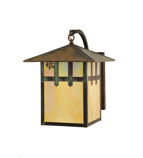 111457 16 in. W Seneca Double Cross Mission with Branch Curved Arm Wall Sconce