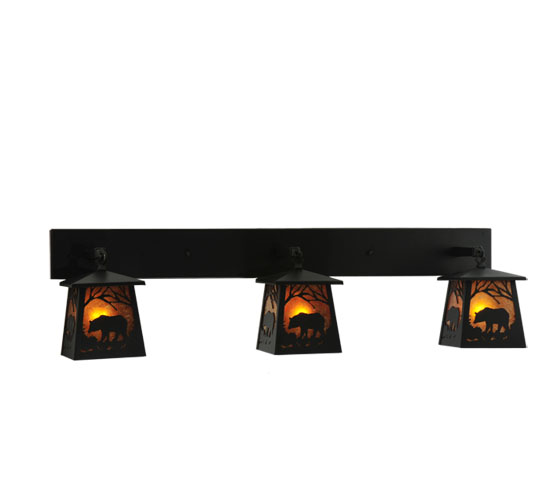 110745 48 in. W Bear At Dawn 3-Light Wall Sconce