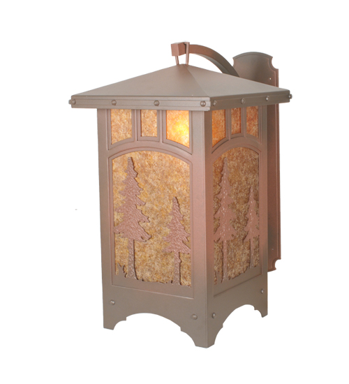 82623 19 in. W Tall Pines 1-Light Lantern Wall Sconce