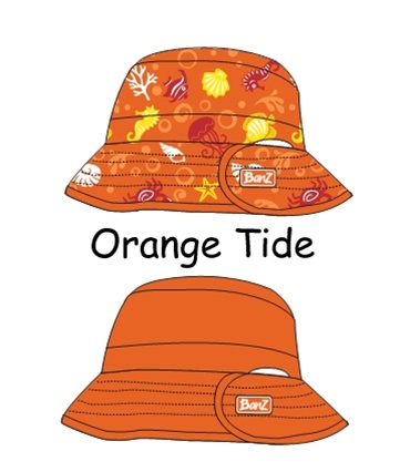 -KHROT UV Reversible Bucket Hat-Orange Tide-Ages 2-5