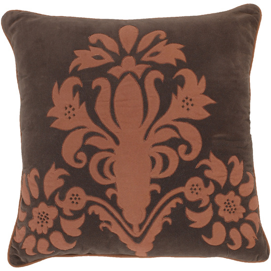 Picture of Livabliss P0035-1818D Down Filler Decorative Pillow - Brown-Rust