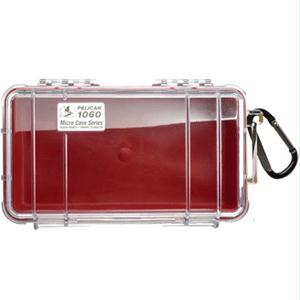 Pelican 1060 Micro Case - Red with Clear Lid