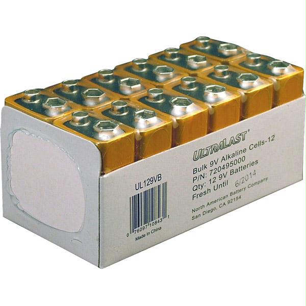 Picture of Ultralast 9V Alkaline Battery Retail Pack - 12 Pack