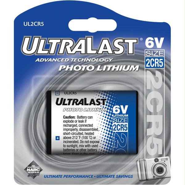 Picture of Ultralast 6V 2CR5 Photo Lithium Battery Retail Pack - Single