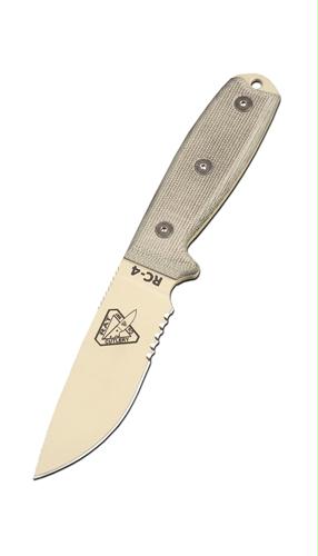 Serr Tan Blade W/ Green Micarta Handle