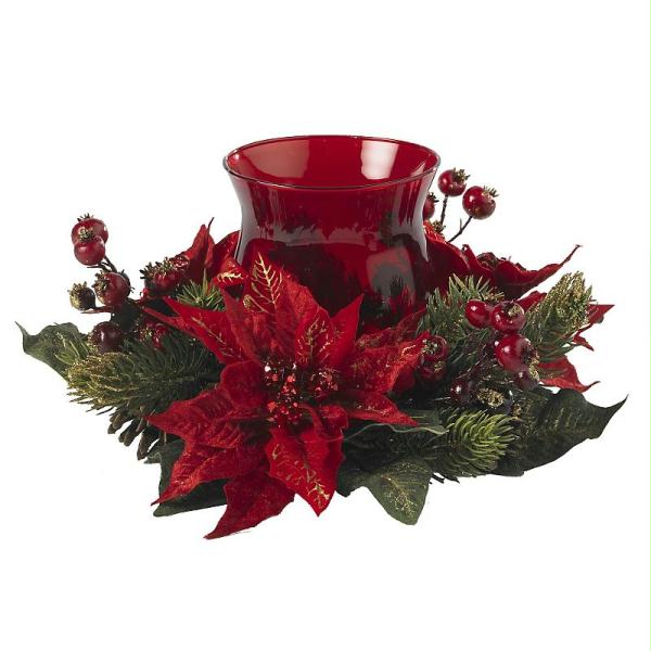 Picture of Nearly Natural 4920 Poinsettia & Berry Candleabrum