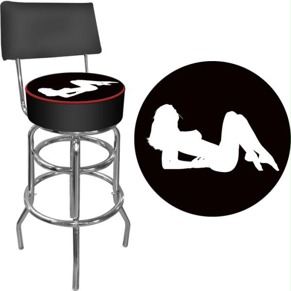 Shadow Babes - A Series - High Grade Padded Bar Stool W/Back