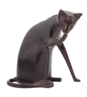 Picture of Achla CAT-05 Coy Cat Statue - Aluminum with Dark Bronze