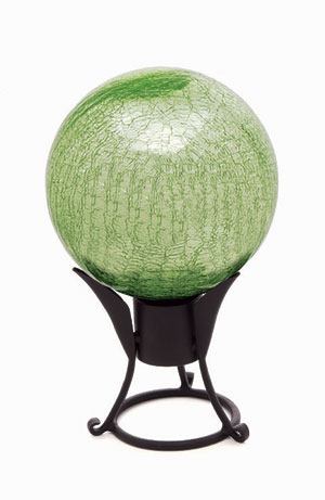 12 in. Gazing Globe in Crackle Light Green