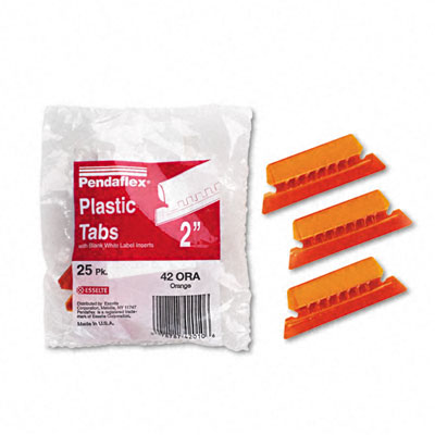 Picture of Pendaflex 42-ORA Hanging File Folder Tabs- 1/5 Tab- 2 in- Orange Tab/White Insert- 25/Pack