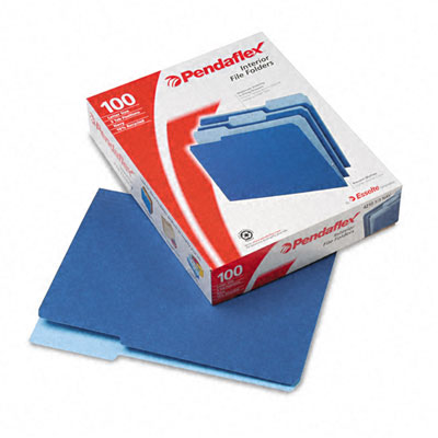 Picture of Pendaflex 421013NAV Interior File Folders- 1/3 Cut- Top Tab- Letter- Navy Blue- 100/Box