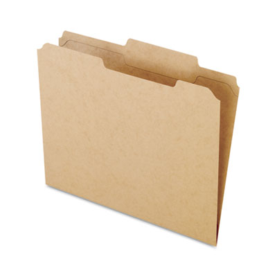 Two-Ply- Dark Kraft File Folders- 1/3 Cut- Top Tab- Letter- Brown- 100/Box