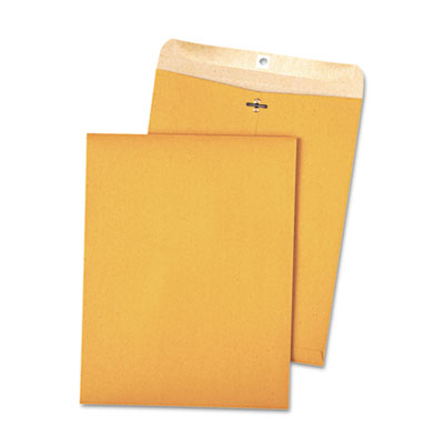 Picture of Quality Park 38711 100% Recycled Brown Kraft Clasp Envelope- 9 x 12- Light Brown- 100/Box