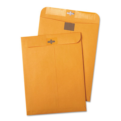 Picture of Quality Park 43568 Postage Saving Clear-Clasp Kraft Envelopes- 9 x 12- Light Brown- 100/Box