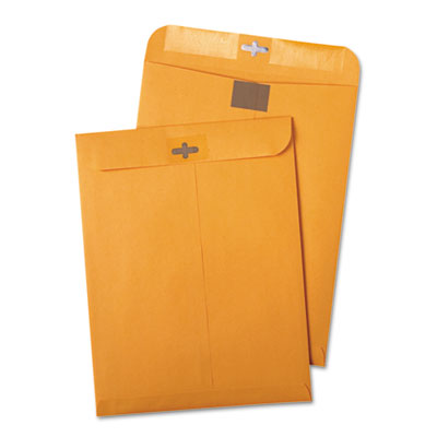Picture of Quality Park 43768 Postage Saving Clear-Clasp Kraft Envelopes- 10 x 13- Light Brown- 100/Box