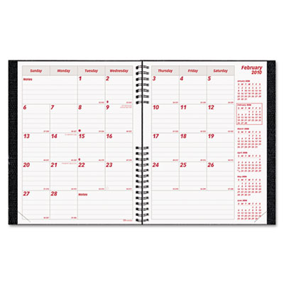 Picture of Rediform CB1262C-BLK CoilPRO Monthly Planner- Ruled- 8-1/2 x 11- Black