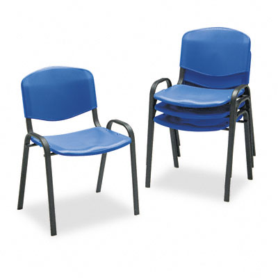 Picture of Safco 4185BU Contour Stacking Chairs- Blue with Black Frame- 4/Carton