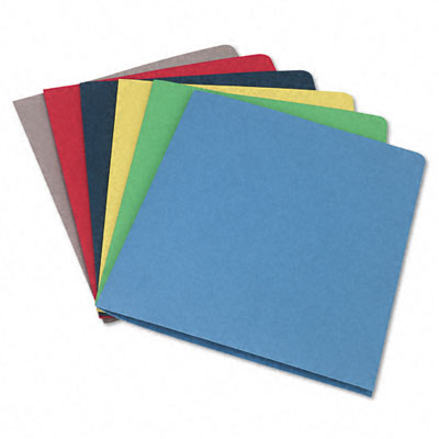 Picture of Smead 87850 Two-Pocket Portfolio- Embossed Leather Grain Paper- Assorted- 25/Box