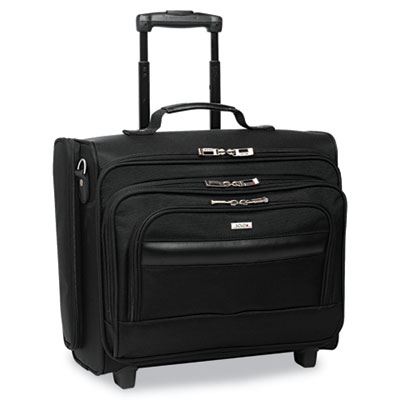 Picture of SOLO B64-4 Rolling Laptop Case/Overnighter- Ballistic Poly- 16-1/2 x 10 x 14-1/2- Black