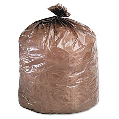 Picture of DDI 932827 Stout Biodegradable Trash Bags 39 Gal 1.10 ml 33&quot;x44&quot; 40/BX Brown Case of 2