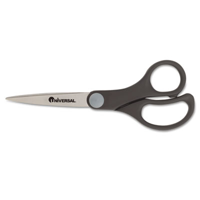 Picture of Universal 92008 Economy Scissors- 7&amp;quot; Length- Straight Handle- Stainless Steel- Black