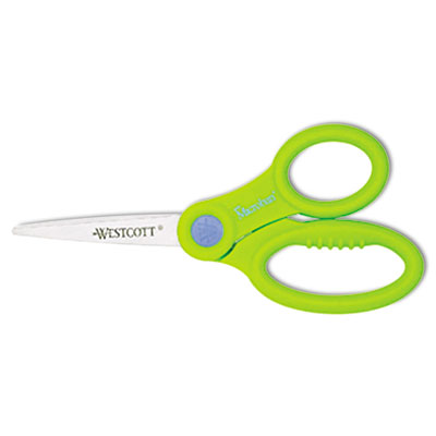 Picture of Westcott 14607 Kids&amp;apos; Scissors- 5&amp;quot; Length- Plastic Handle- Pointed Tip- Anti Bacteria Protected