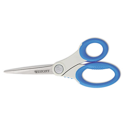 Picture of Westcott 14643 Eversharp Scissors Protected by Anti Bacteria- 8 in. Length- 3-1/2 in. Cut- Blue