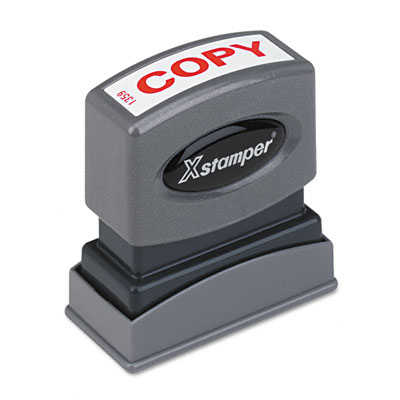 Picture of Xstamper ECO-GREEN 1359 One-Color Title Message Stamp- COPY- Pre-Inked/Re-Inkable- Red