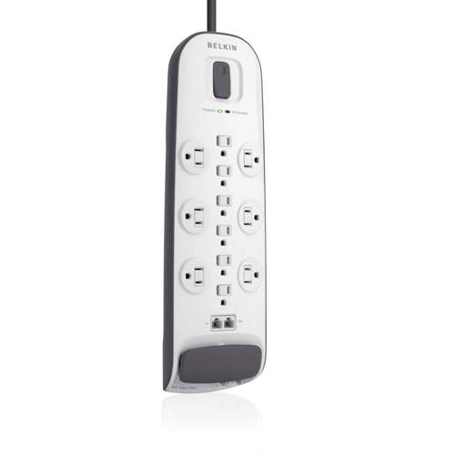 Picture of Belkin 12-Outlet Surge Protector With Ethernet- Cable/Satellite And Telephone Protection - 8&amp;apos; Power
