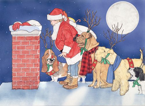 Picture of Pipsqueak Productions C310 Mix Dog  Holiday Boxed Cards