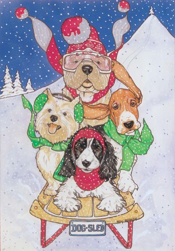 Picture of Pipsqueak Productions C416 Mix Dog  Holiday Boxed Cards