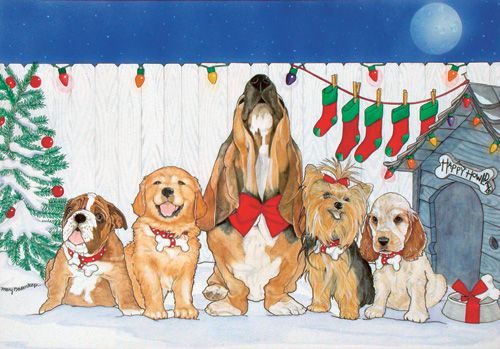 Picture of Pipsqueak Productions C439 Mix Dog  Holiday Boxed Cards