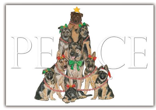 Picture of Pipsqueak Productions C562 German Shepherd Holiday Boxed Cards