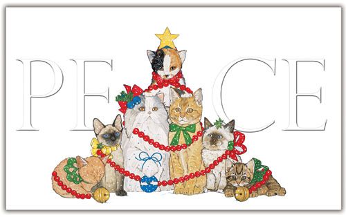 Picture of Pipsqueak Productions C570 Cat Holiday Boxed Cards