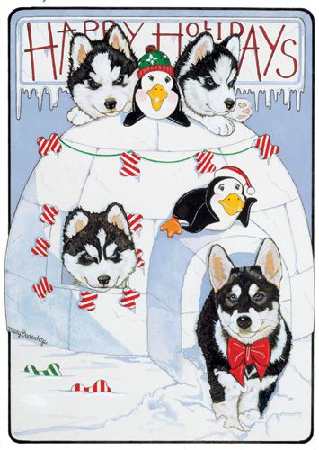 Siberian Husky Holiday Boxed Cards