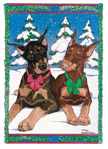 Doberman Holiday Boxed Cards